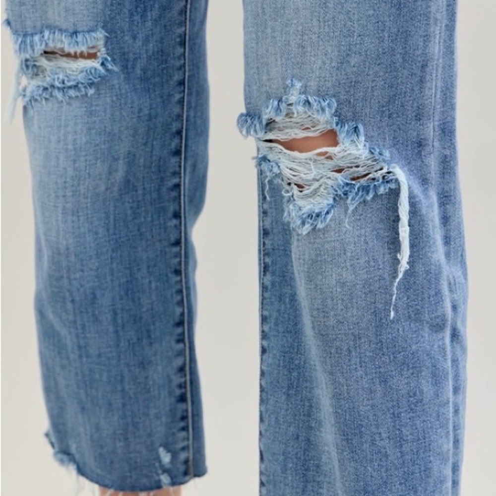 Judy Blue Full Size High Waist Destroy Crop Wide Leg Jeans Plus Size - Picture 5 of 16